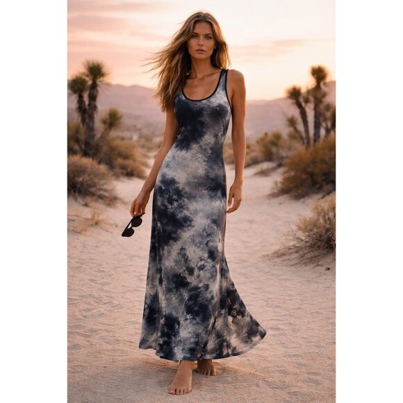 Go Couture Tie-Dye Longline Tank Dress Medium - Picture 2 of 14